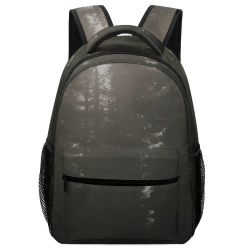 yanfind Children's Backpack Fog Outdoors Tree Mist Plant Fir Abies Grey Forest Foggy Landscape Pinetrees Preschool Nursery Travel Bag