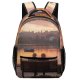 yanfind Children's Backpack Backlit Beautiful Scenery Sunset Landscape Evening Pier Travel Couple Peaceful Boat Tranquil Preschool Nursery Travel Bag