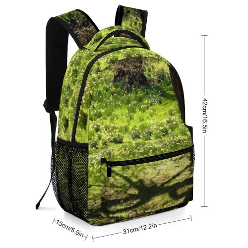 yanfind Children's Backpack Daffodils Glade Wood Trees Spring Enchanted Forest Flower Branches Plants Petals Summer Preschool Nursery Travel Bag