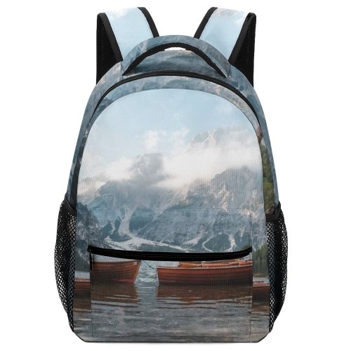 yanfind Children's Backpack Boats Capped Frozen Scenery Clouds Icee Freeze  Mountains Daytime Cloudiness Snow Preschool Nursery Travel Bag