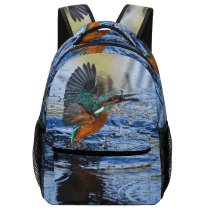 yanfind Children's Backpack Alcedo Wing Wild Kingfisher Birdwatching Avian Wildlife Ornithology River Outdoors Atthis Lake Preschool Nursery Travel Bag