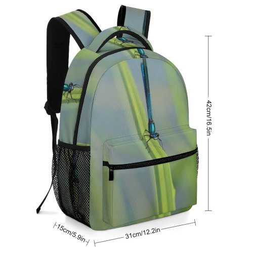 yanfind Children's Backpack Insect Outdoor Dragonflies Damseflies Coenagrion Damselfly Invertebrate Net Winged Insects Grass Preschool Nursery Travel Bag
