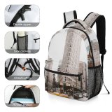 yanfind Children's Backpack  Tall City Pedestrian Downtown Cityscape Cab Daytime Towers Buildings Newyork States Preschool Nursery Travel Bag