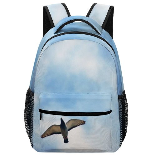 yanfind Children's Backpack Pigeons Pigeon Flying Fly Birds Bird Isolated Homing Sky Clouds Grey Preschool Nursery Travel Bag