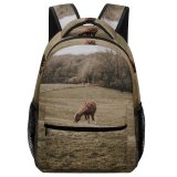 yanfind Children's Backpack Field Grassland Outdoors Countryside Farm Rural Grazing Meadow Pasture Ranch Horse France Preschool Nursery Travel Bag