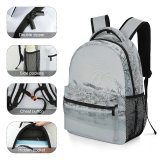 yanfind Children's Backpack Grey Snow Winter Outdoors Blizzard Storm  Plant Tree Landscape Scenery Abies Preschool Nursery Travel Bag