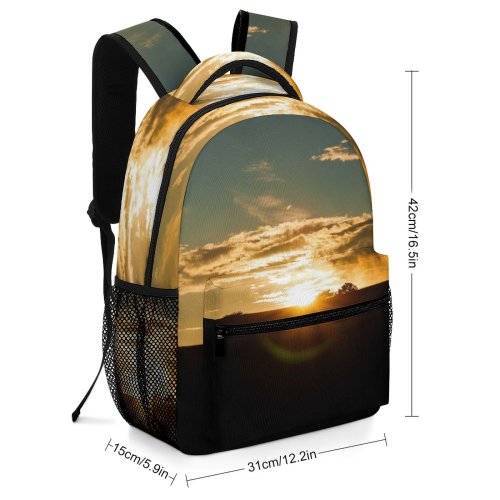 yanfind Children's Backpack  Light Sunlight Outdoors Sky Sunset Sunrise Dawn Dusk  Cloud Hills Preschool Nursery Travel Bag