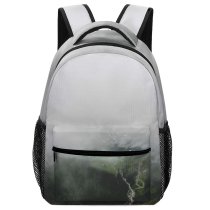 yanfind Children's Backpack Grey Outdoors Fog Mist Landscape Valley  Cloud Hut Range Adventure Leisure Preschool Nursery Travel Bag