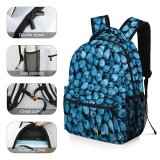 yanfind Children's Backpack Freshness Berries Delicious Dark Header Blueberries Fruits Juicy Summer Healthy Preschool Nursery Travel Bag