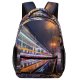 yanfind Children's Backpack  Street City Illuminated Lights Downtown Fast Traffic Evening Asphalt Travel Preschool Nursery Travel Bag