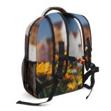 yanfind Children's Backpack  Floral City Rural Flowers Season Daylight Sunny Buildings  Growth Houses Preschool Nursery Travel Bag