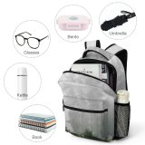 yanfind Children's Backpack Grey Outdoors Fog Mist Kouvola Коувола Финляндия Pine Scenery Forest Finland Travel Preschool Nursery Travel Bag
