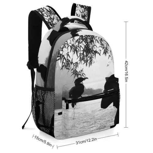 yanfind Children's Backpack Backlit Raven Wood Pelican Elderly Stick Facial Wildlife Cormorant Boat River Hat Preschool Nursery Travel Bag