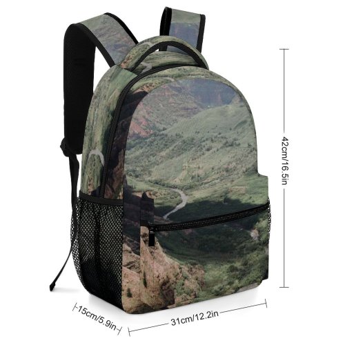 yanfind Children's Backpack Landscape Forest Wilderness River West Canyon Slope Valley Pictures Outdoors Grey Preschool Nursery Travel Bag