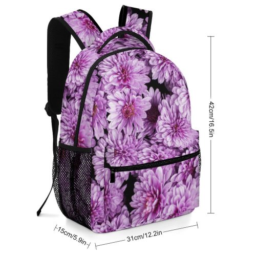yanfind Children's Backpack Freshness Bouquet Purple Beautiful Romance Flowers Season Botanical Light Growth Blooming Preschool Nursery Travel Bag