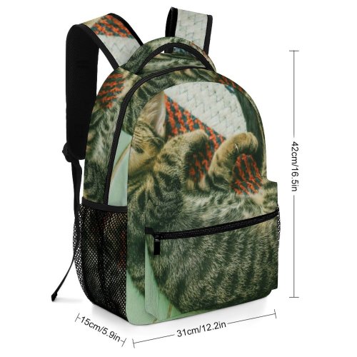 yanfind Children's Backpack Night Pet Kitten Portrait Whiskers Good Cute Focus Little  Adorable Furry Preschool Nursery Travel Bag