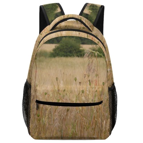 yanfind Children's Backpack Field Corn France Poppies Summer Country Warm Prairie Grass Grassland Plant Phragmites Preschool Nursery Travel Bag