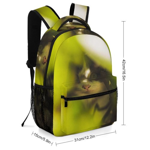 yanfind Children's Backpack Leaves Cute Focus Cat Selective Face Pet Preschool Nursery Travel Bag