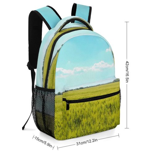 yanfind Children's Backpack Field Grassland Outdoors Countryside Grass Plant Land Rural Farm Meadow Paddy Preschool Nursery Travel Bag