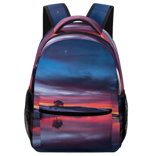 yanfind Children's Backpack Backlit Clouds Sunset Landscape Evening Island River Outdoors Scenic Cloudscape Reflection Dawn Preschool Nursery Travel Bag