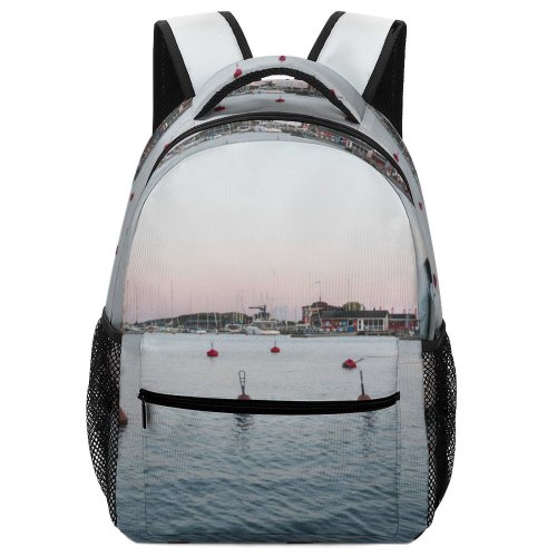 yanfind Children's Backpack Bay Boats Yacht Transporation Port Pier Ripples Watercrafts Harbour Dock Sailboats Harbor Preschool Nursery Travel Bag