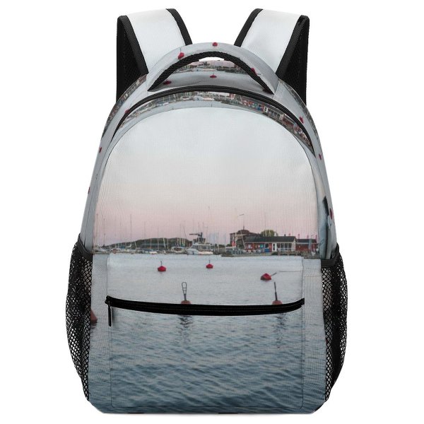 yanfind Children's Backpack Bay Boats Yacht Transporation Port Pier Ripples Watercrafts Harbour Dock Sailboats Harbor Preschool Nursery Travel Bag