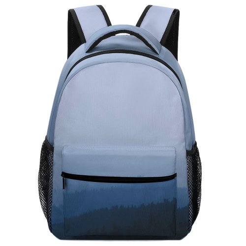 yanfind Children's Backpack Fog Outdoors Ergaki Krasnoyarsk Krai Mist Wildlife Tree Minimalistic Mystic  Forest Preschool Nursery Travel Bag