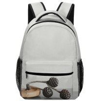 yanfind Children's Backpack Focus Cone Pinecone Pine Light Still Display Grey Cutout Preschool Nursery Travel Bag