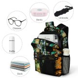 yanfind Children's Backpack  Street City Dark Time Downtown Tokyo Fast Evening Bell Travel Light Preschool Nursery Travel Bag