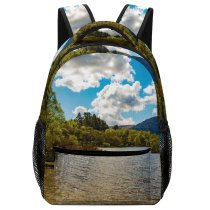 yanfind Children's Backpack Grass Landscape Daylight Mountains Sky Outdoors Forest Scenic Trees Woods Lake Clouds Preschool Nursery Travel Bag