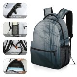 yanfind Children's Backpack Grey Outdoors Fog Mist Forest Tree Road  Dark Dreary Mood Atmosphere Preschool Nursery Travel Bag