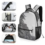 yanfind Children's Backpack D'isère Abies Pine Plant Creative Spruce Pictures Outdoors Grey Tree Val Preschool Nursery Travel Bag