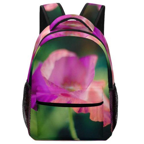 yanfind Children's Backpack Flower  Geranium Plant Rose Petal Poppy Purple Macro Pollen Stock Preschool Nursery Travel Bag