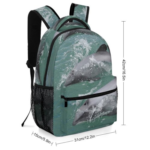 yanfind Children's Backpack Swim Play Vertebrate Marine Bottlenose Cetacea Short Beaked Tucuxi Preschool Nursery Travel Bag