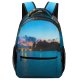 yanfind Children's Backpack Golden Lights Palm Clouds Sunset Landscape Evening Island Beach Preschool Nursery Travel Bag