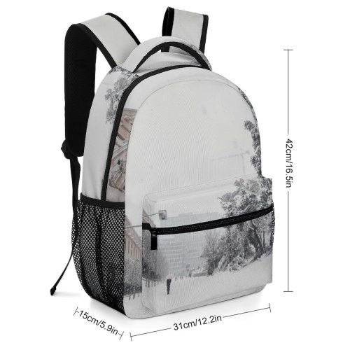 yanfind Children's Backpack Grey Outdoors Snow  Espaa Winter Blizzard Storm Plaza De Colón Flag Preschool Nursery Travel Bag