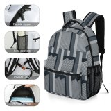 yanfind Children's Backpack Hardware Building Window Curtain Stock Grey Urban Abstract City Free Electronics Preschool Nursery Travel Bag