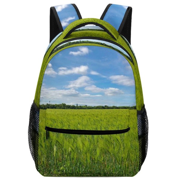 yanfind Children's Backpack Field Grassland Outdoors Countryside Paddy Plant Vegetation Sky Azure Land Creative Commons Preschool Nursery Travel Bag