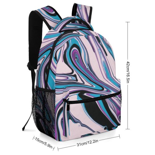 yanfind Children's Backpack Expressionism Beautiful Design Artsy Artistic Curves Stripe Creativity Smooth Colorful Acrylic Abstract Preschool Nursery Travel Bag
