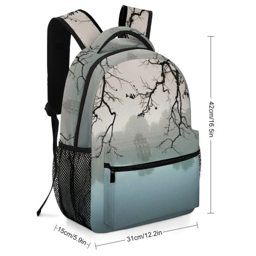 yanfind Children's Backpack Backlit  Focus Fog Branch Scenery Hazy Mist Peaceful Waters Tranquil Eerie Preschool Nursery Travel Bag