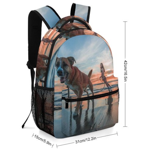 yanfind Children's Backpack Recreation Sea Outdoors Leisure Beach Shore Sunset Seashore Travel Vacation  Sand Preschool Nursery Travel Bag