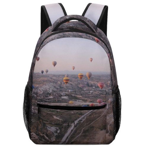 yanfind Children's Backpack Balloon Header Desktop  Sunset Landscape Daylight Travel Hill  Colorful Transportation Preschool Nursery Travel Bag