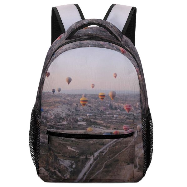 yanfind Children's Backpack Balloon Header Desktop  Sunset Landscape Daylight Travel Hill  Colorful Transportation Preschool Nursery Travel Bag