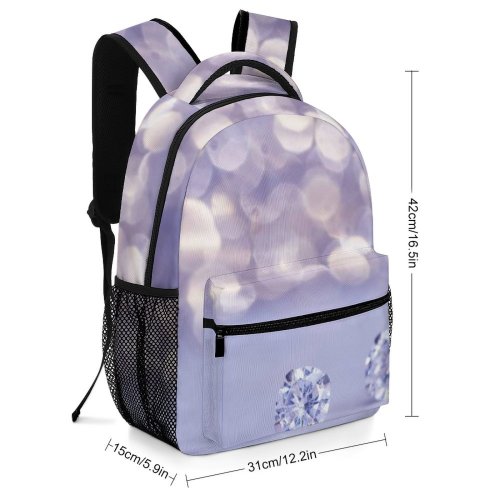yanfind Children's Backpack  Focus Photo Shinny Design Shining Crystal Accessory Diamonds Precious Macro Sparkling Preschool Nursery Travel Bag