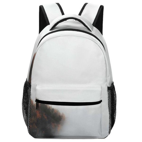 yanfind Children's Backpack Fog Mist Outdoors Rein Taufers Tyrol Italy Fogm Foggy Forest Tree Pines Preschool Nursery Travel Bag