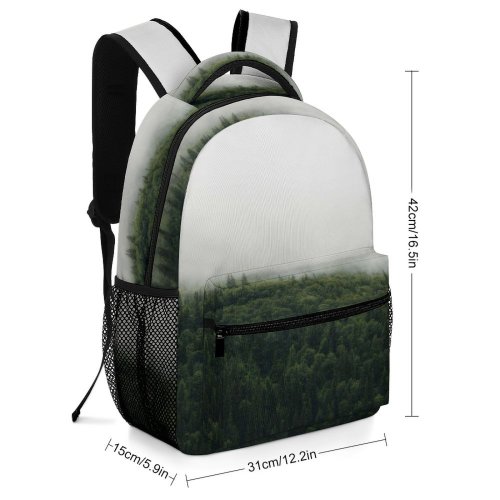 yanfind Children's Backpack Fog Norway Grey Mist Tree Hemsedal Cloud Forest Landscape Plant Flora Conifer Preschool Nursery Travel Bag
