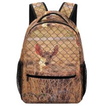 yanfind Children's Backpack Mesh Deers Mammals Wire Zoology Fence Herbivore Wild  Herbivorous Preschool Nursery Travel Bag