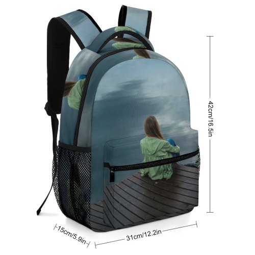 yanfind Children's Backpack Frustration Planks Sad Problem Emotion Loneliness Placid Sadness Wooden Solitude Unhappy Stressed Preschool Nursery Travel Bag