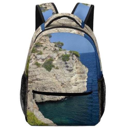 yanfind Children's Backpack Cliff Outdoors Promontory Ocean Sea Shoreline Land  Des Moró Espaa Coast Preschool Nursery Travel Bag