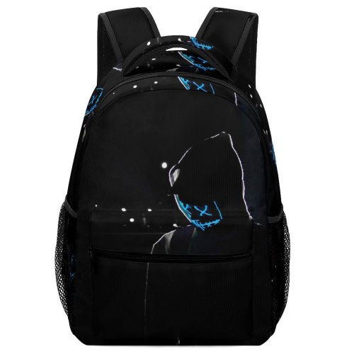 yanfind Children's Backpack Backlit Darkness Fog Masked Lights Colours Guy Light Mist Neon Hoodie Foggy Preschool Nursery Travel Bag